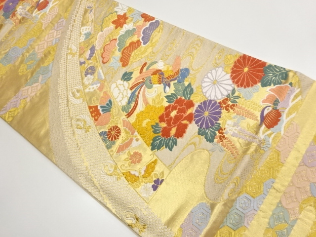 JAPANESE FUKURO OBI / WOVEN FLORAL PLANTS